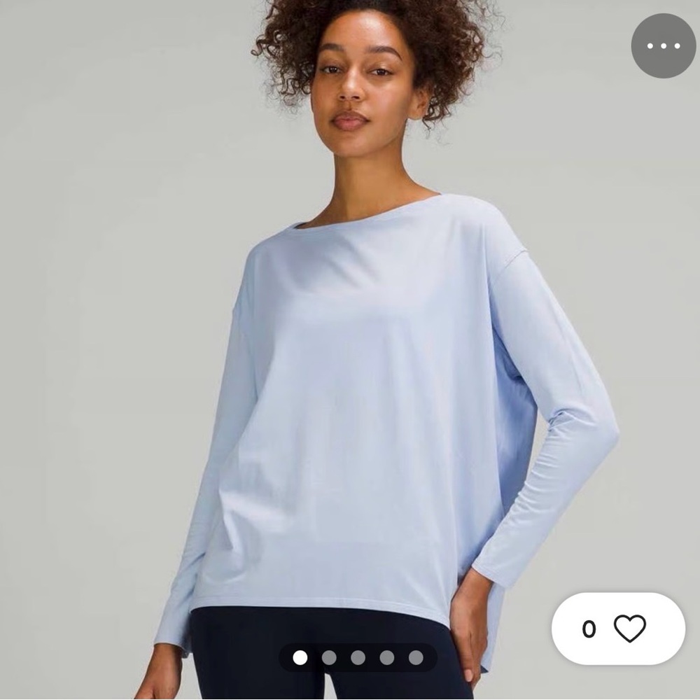 Lululemon Back in Action Light Blue Women’s Boatneck Long Sleeve Top
